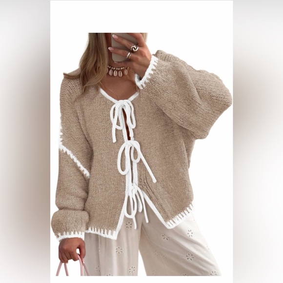 None Sweaters - 🆕Women's Sweater with Bow Details